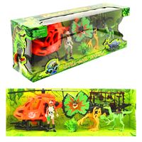 MEGA DİNO VALLEY 5 D124-60 DİNOZOR AVCISI HELİKOPTER VE FİGÜR 3+ 1