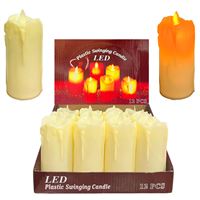 LED PİLLİ IŞIKLI MUM 20-24M08 PLASTİK BÜYÜK 12 Lİ 1