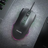 PHİLİPS MOUSE SP201BL SİYAH USB KABLOLU 8 TUŞLU RGB IŞIKLI 1