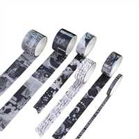 WASHİ TAPE BANT SETİ SİYAH BEYAZ DESENLİ 10 LU 8 PK XM-JD2645B 2