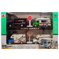 SÜPER CİTY SERİES DS060 METAL KARAVANLI ARABA 1:87 3+ 5