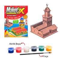 MORTOYS MAKETİX KIZ KULESİ 9787 AHŞAP BOYAMA 1