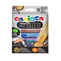 CARİOCA TEMPERELLO METALLİC POSTER BOYA KALEMİ STİCK METALİK 6 RENK 42674 1