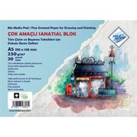 ART LİVA RESİM DEFTERİ 250 GR KARTON KAPAK SPİRALLİ A5 SULU TEKNİK DOKULU 20 YP SD-208 1