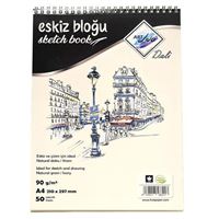 ART LİVA ESKİZ DEFTERİ DALİ A4 KARTON KAPAK SPİRALLİ 90 GR 50 YP SD-602 1