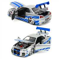 SİMBA JADA FAST FURİOUS 3203044 BRİANS NİSSAN SKYLİNE 2002 GT-R DİE CAST METAL ARABA 1:23 8+ 4