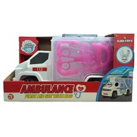 KİNG TOYS SÜRTMELİ KAMYON MRT-66 AMBULANS ARACI ÇANTALI 10 PARÇA 3+ 5