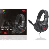 PLATON KULAKLIK BACKLIT P-118 SİYAH OYUNCU KABLOLU MİKROFONLU 1