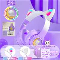PLATOON KABLOSUZ BLUETOOTH KULAKLIK PL-2224 KEDİ RGB IŞIKLI 5
