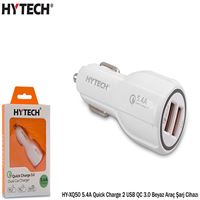 HYTECH ARAÇ ŞARJ CİHAZI HY-XQ50 BEYAZ ÇİFT USB QUİCK CHARGE 5.4A 1