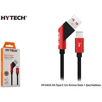 HYTECH DATA ŞARJ KABLOSU HY-X415 3A TYPE-C SİYAH 1