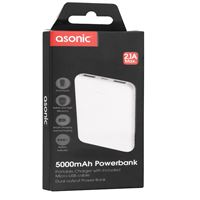 ASONİC POWERBANK AS-P05 BEYAZ 5000MAH 2USB 1