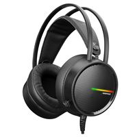 RAMPAGE OYUNCU KULAKLIK RM-K3 CASHE KABLOLU USB SİYAH RAİNBOW LED IŞIK USB 7.1 1