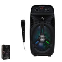 MİKADO SPEAKER MD-814KP SİYAH IŞIKLI BLUETOOTH+AUX+KABLOLU MİKROFON 1