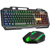 HYTECH USB KABLOLU KLAVYE Q + MOUSE HKM-X86 QUİN SİYAH GÖKKUŞAĞI AYDINLATMALI 1
