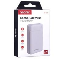 ASONİC POWERBANK AS-P20 20.000 MAH BEYAZ 1