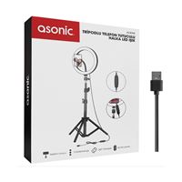 ASONİC LED IŞIK AS-SF200 120 CM TRİPODLU TELEFON TUTUCULU 10 İNÇ 1