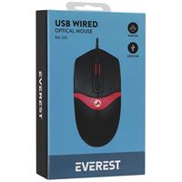 EVEREST MOUSE KABLOLU SM-220 SİYAH KIRMIZI 2