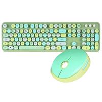 EVEREST ROUND KABLOSUZ KLAVYE Q + MOUSE SET KM-6282 MULTİMEDİA YEŞİL 1