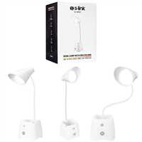 S-LİNK LED MASA LAMBASI SL-M9052 KALEMLİKLİ BEYAZ ŞARJLI AYARLANABİLİR BAŞLIK 1