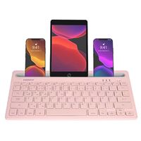 EVEREST KABLOSUZ KLAVYE Q KB-BT82 ŞARJLI ULTRA İNCE PEMBE GRİ 3
