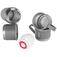 HYTECH 304 ÇELİK TERMOS HY-TM11 GRİ 500 ML 3 BARDAKLI 2