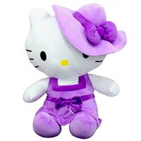 SUNMAN PELÜŞ OT180200-A HELLO KİTTY MOR ELBİSELİ ŞAPKALI 36 CM 1