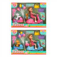 SUNMAN BELİSSA BEBEK 53807 BELİSSANIN SEPETLİ MOTOSİKLETİ VE SEVİMLİ KÖPEĞİ 15 CM 3+ 1