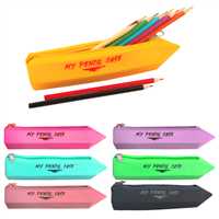 FLY COLOR SİLİKON KALEM ÇANTASI 1208 KALEM ŞEKİLLİ TEK BÖLMELİ 7 RENK 12 Lİ 1