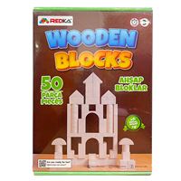 REDKA AHŞAP BLOKLAR RD5670 DOĞAL RENK 50 PARÇA 3+ 1