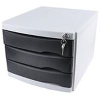 OPS EVRAK RAFI KİLİTLİ ÇEKMECELİ SİYAH 3 LÜ CMC 203 1