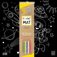 AKADEMİ ÇOCUK FUNNY MAT BLACK UZAY TEBEŞİRLİ 40X40 CM 1