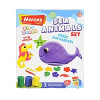 HEROES TOYS ERN-591 OYUN HAMURU DENİZ HAYVANLARI 3 RENK 13 PARÇA 3+ 2