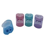 PUTİ KALEMTIRAŞ PLASTİK OVAL PASTEL 4 RENK ÇİFT BÖLMELİ 24 LÜ 06406 1