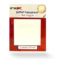 İNOX YAPIŞKANLI NOT KAĞIDI 75x75 ŞEFFAF BEYAZ 50 YP 12 Lİ 09612 1