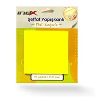 İNOX YAPIŞKANLI NOT KAĞIDI 75x75 ŞEFFAF SARI 50 YP 24 LÜ 09643 1