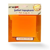 İNOX YAPIŞKANLI NOT KAĞIDI 75x75 ŞEFFAF TURUNCU 50 YP 24 LÜ 09650 1