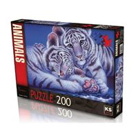 KS GAMES PUZZLE 24008 TWO TİGER BABY 200 PARÇA 1