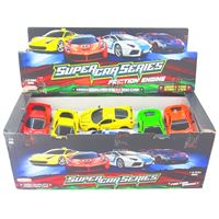 TOYSAN SÜPER CAR SERİES TOY-84 SÜRTMELİ ARABA STANDI 1:16 12 Lİ +3 1