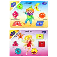 PLAY WOOD AHŞAP TUTMALI YAPBOZ ONY-151-152 ŞEKİLLER 18M+ 1