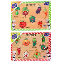 PLAY WOOD AHŞAP TUTMALI YAPBOZ ONY-157-158 SEBZELER 18M+ 1