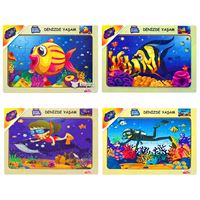 PLAY WOOD AHŞAP PUZZLE ONY-187-188-189-190 DENİZDE YAŞAM 3+ 1
