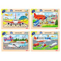 PLAY WOOD AHŞAP PUZZLE ONY-233-234-235-236 HAVAALANI 3+ 1