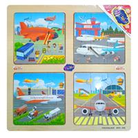 PLAY WOOD AHŞAP PUZZLE ONY-343-344-345-346 HAVAALANI 4 LÜ 3+ 1
