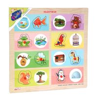 PLAY WOOD AHŞAP TUTMALI YAPBOZ ONY-363-364 HANGİ HAYVAN NERDE YAŞAR EŞLEŞTİRME 3+ 2