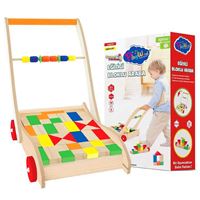 PLAY WOOD AHŞAP EĞİTİCİ BLOKLU ARABA ONY-373 6 RENK 51 PARÇA 36M+ 1