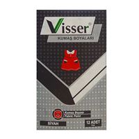 VİSSER TOZ KUMAŞ BOYASI SİYAH 12 GR 12 Lİ 804 1