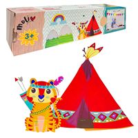 MOLİE OYUN ÇADIRI MOL-077-075 AHŞAP ZİGZAG 120X120X150 CM 3+ 1