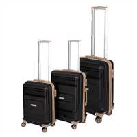 TRAVEL POLO VALİZ PP KIRILMAZ A1017 SİYAH-TABA 3 LÜ SET 1