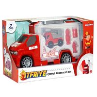 KİNG TOYS SÜRTMELİ MRT-67 İTFAİYE ARACI ÇANTALI 7 PARÇA 3+ 1